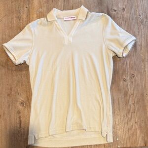 Orlebar Brown Cream Ribbed Collar Polo